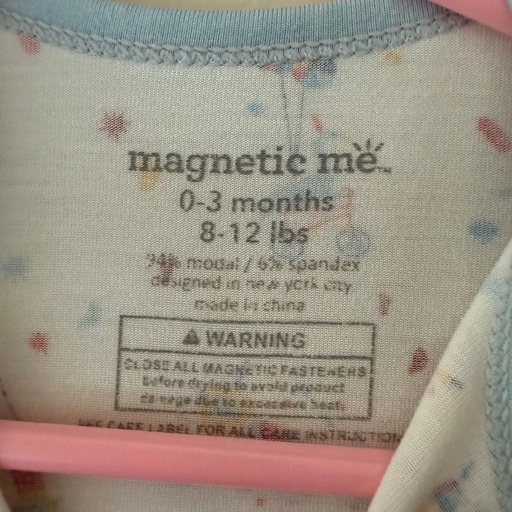 Magnetic Me Circus Animal Print Modal Magnetic Footie Pajama 0-3 Months 8-12 lbs